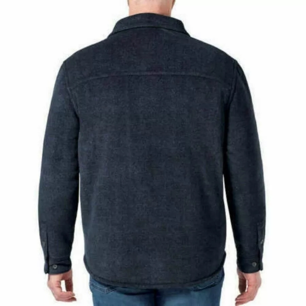 Rugged Elements Men's Sherpa Lined Shirt Jacket Dark Navy Blue Size Medium - Picture 2 of 11